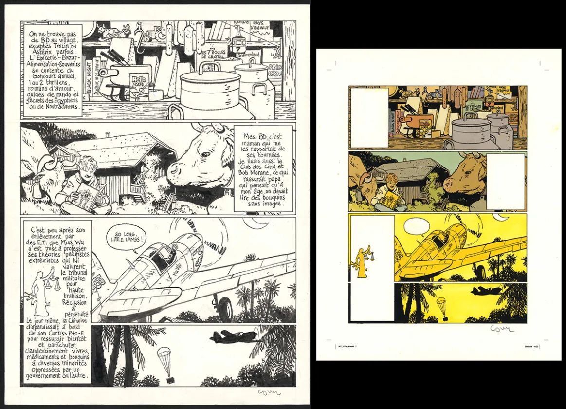 Black and white original page, Yiyun,  Cosey