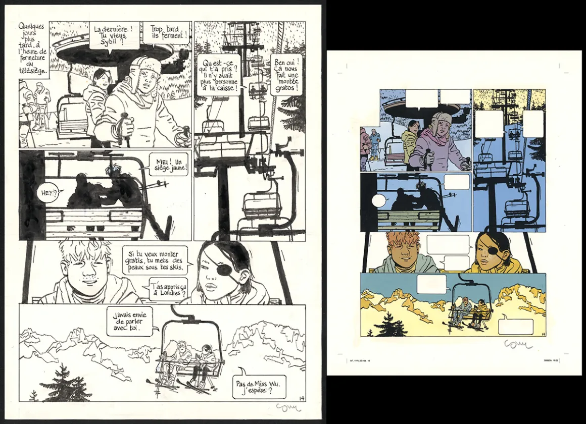 Black and white original page, Yiyun,  Cosey