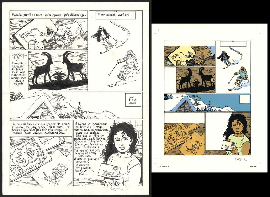 Black and white original page, Yiyun,  Cosey
