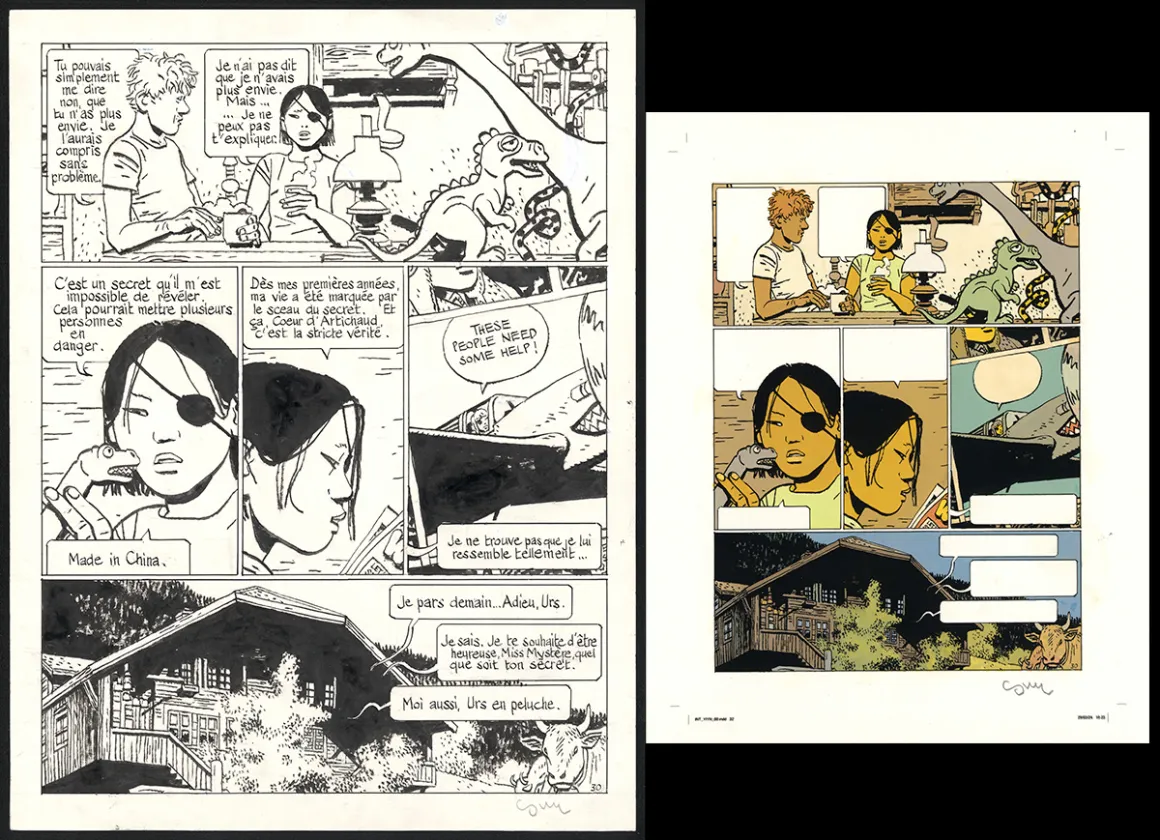 Black and white original page, Yiyun,  Cosey