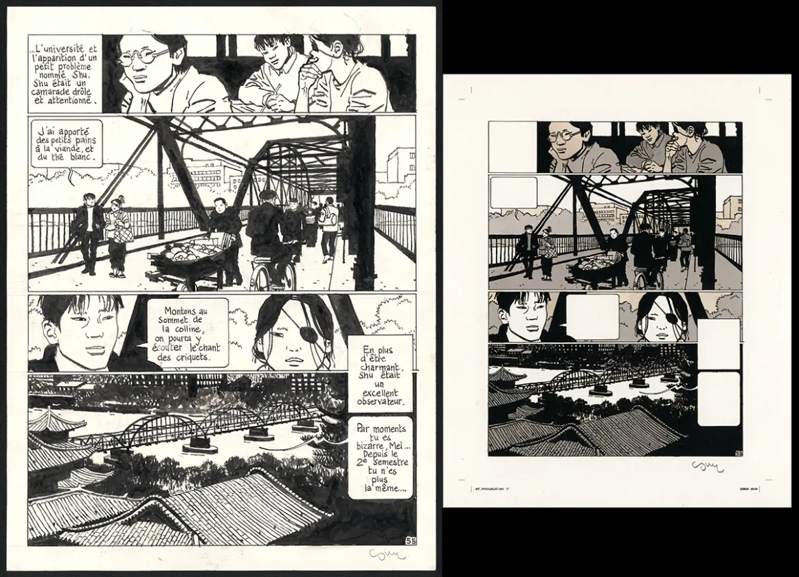 Black and white original page, Yiyun,  Cosey