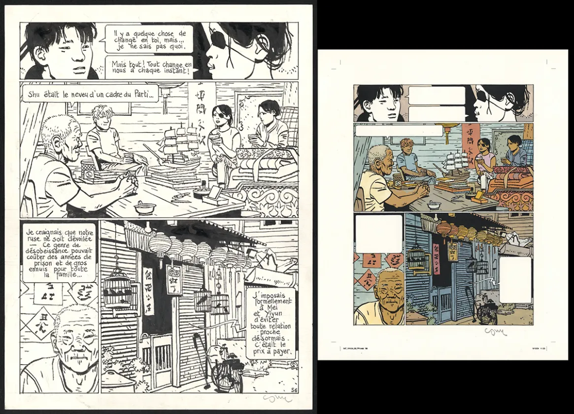Black and white original page, Yiyun,  Cosey