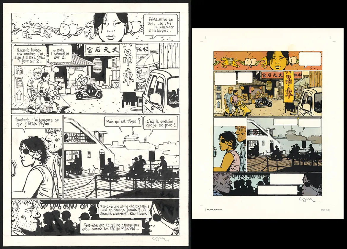 Black and white original page, Yiyun,  Cosey