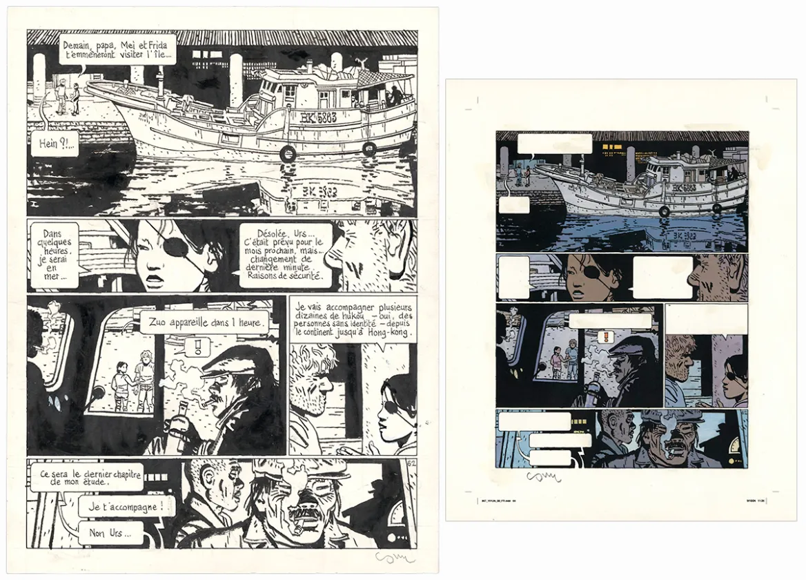 Black and white original page, Yiyun,  Cosey
