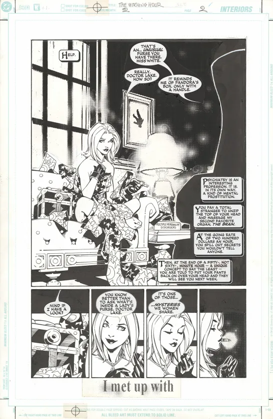 Black and white original page, The Witching Hour, Chris Bachalo