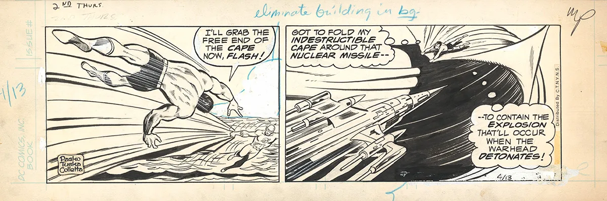 Black and white original page, Superman, George Tuska