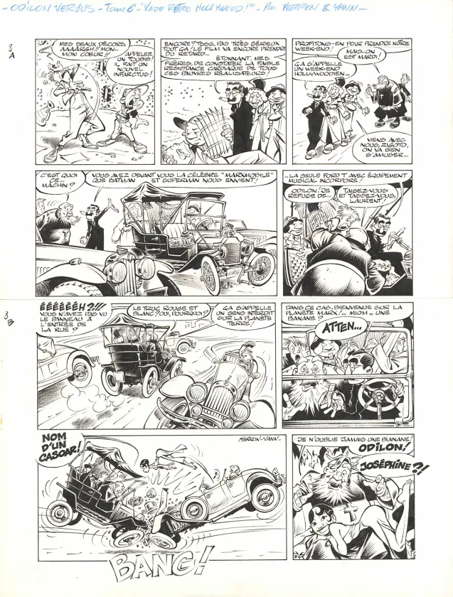 Black and white original page, Odilon Verjus, Vade retro Hollywood ! (T.6), Laurent Verron