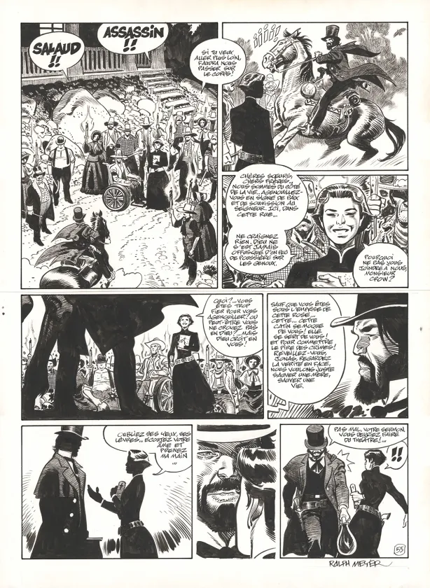 Planche noir et blanc, Undertaker, Mister Prairie (T.7), Ralph Meyer