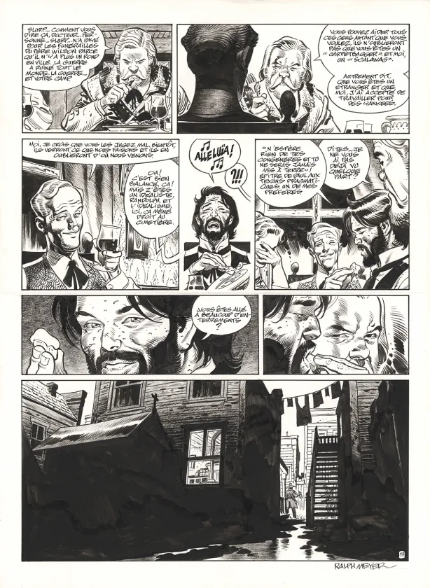 Planche noir et blanc, Undertaker, Mister Prairie (T.7), Ralph Meyer