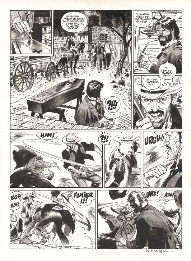 Planche noir et blanc, Undertaker, Mister Prairie (T.7), Ralph Meyer