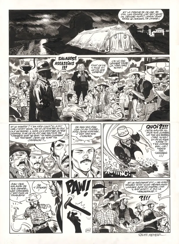 Black and white original page, Undertaker, Mister Prairie (T.7), Ralph Meyer