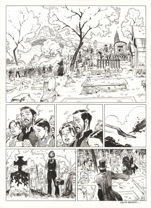 Planche noir et blanc, Undertaker, Mister Prairie (T.7), Ralph Meyer