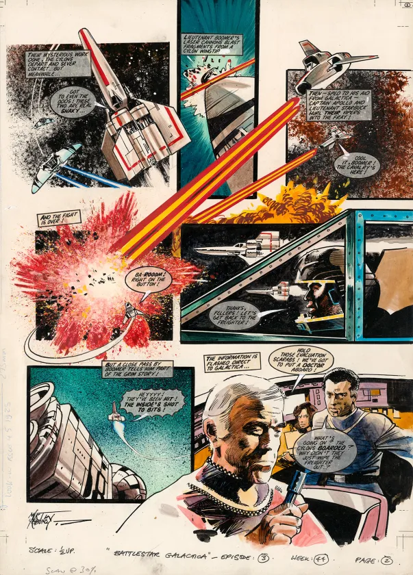 Planche couleur, Battlestar Galactica, The Invasion of Bolus,  Asbury