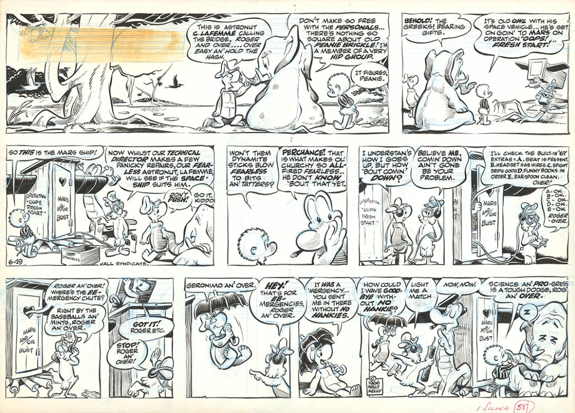 Planche noir et blanc, Pogo, Walt Kelly