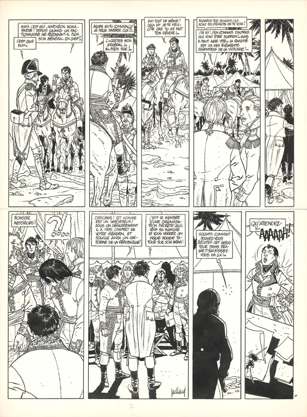 Black and white original page, Arno, L'Œil de Kéops (T.2), André Juillard