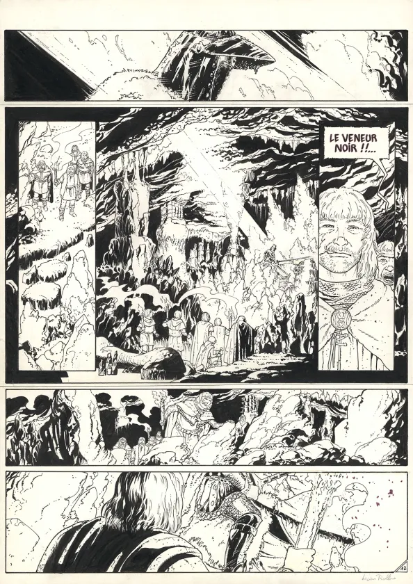 Black and white original page, Le Torte, Le veneur noir (T.5), Lucien Rollin