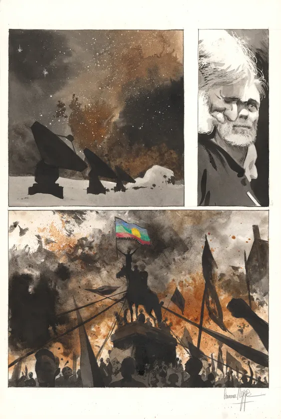 Colored original page, Au pied des étoiles, Emmanuel Lepage
