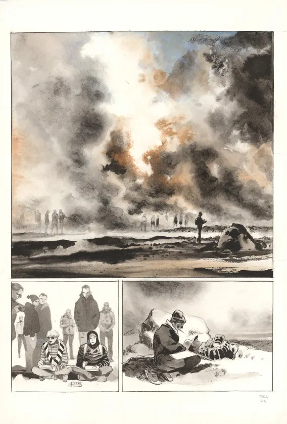 Colored original page, Au pied des étoiles, Emmanuel Lepage