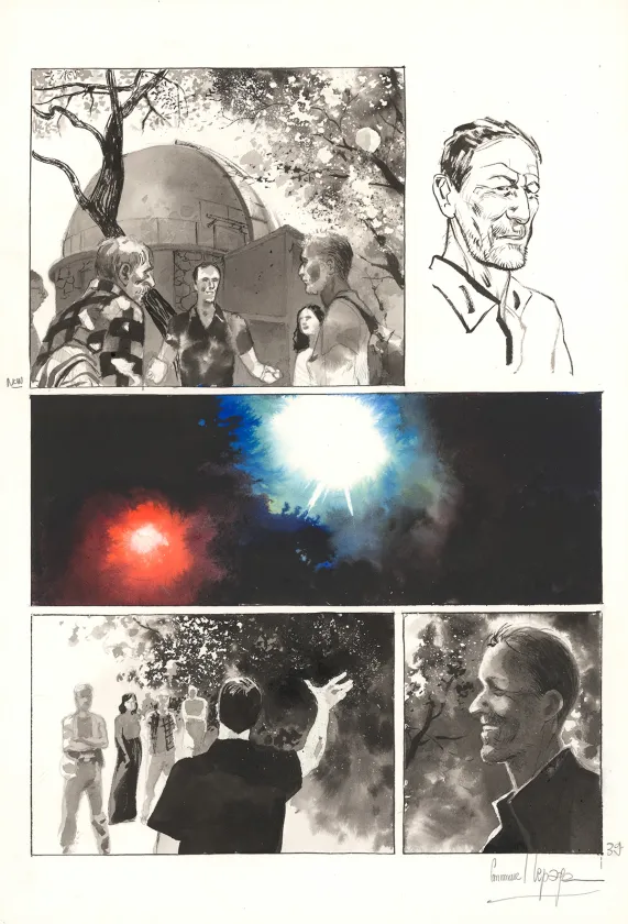 Colored original page, Au pied des étoiles, Emmanuel Lepage