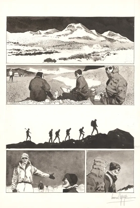 Planche noir et blanc, Au pied des étoiles, Emmanuel Lepage