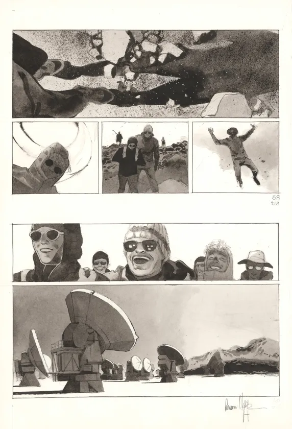 Planche noir et blanc, Au pied des étoiles, Emmanuel Lepage