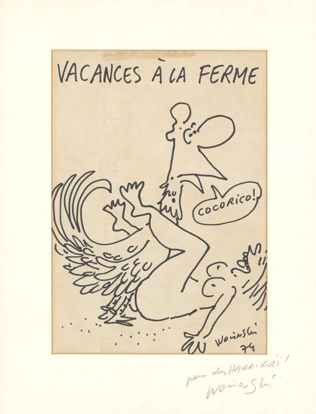 Illustration noir et blanc, Georges Wolinski