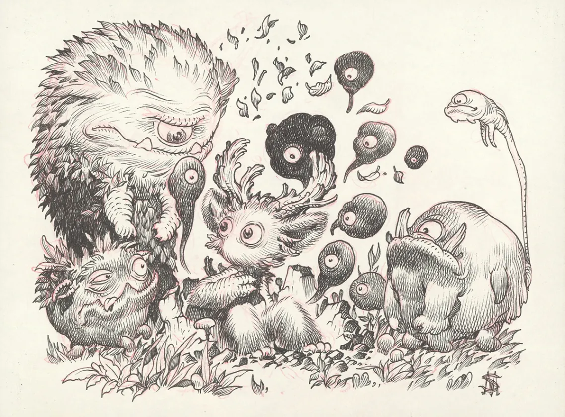 Illustration noir et blanc, Meelo's Big Adventure, Stan Manoukian