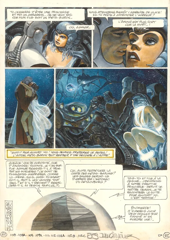 Colored original page, La Caste des Méta-Barons, Aghnar le Bisaïeul (T.3), Juan Gimenez