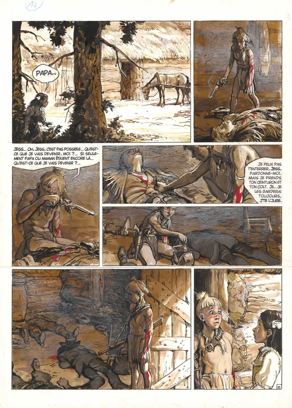 Colored original page, Western, Grzegorz Rosinski