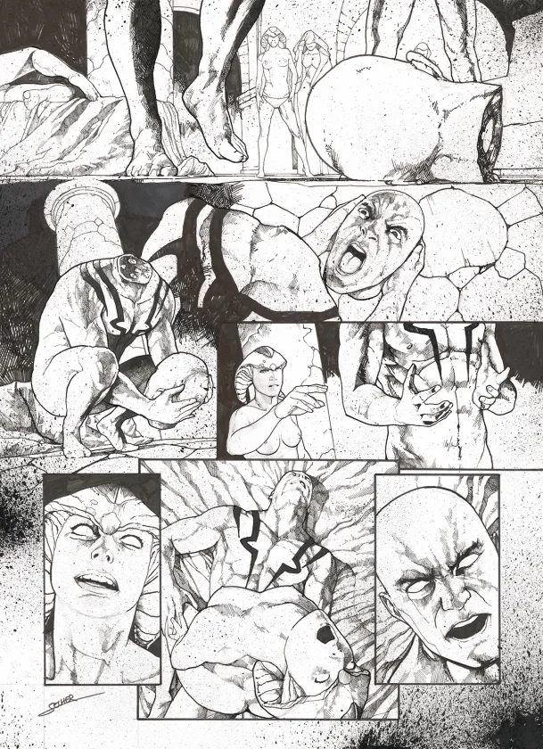 Black and white original page, Khaal, Chroniques d'un empereur galactique, Livre second (T.2), Valentin Sécher