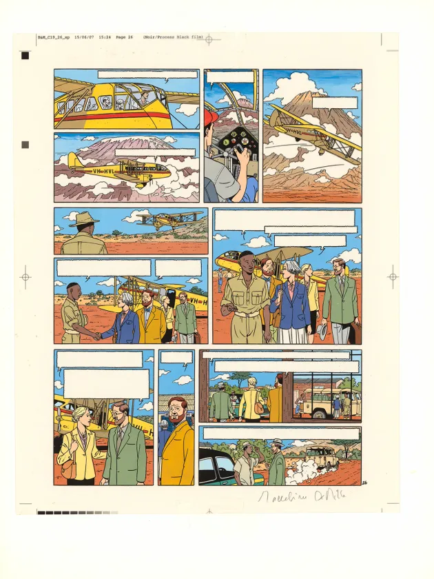 Color layout, Blake et Mortimer, Le Sanctuaire du Gondwana (T.18), André Juillard
