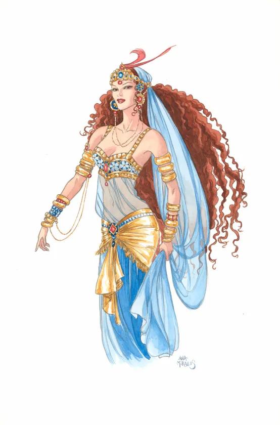 Colored illustration, Djinn, Ana Miralles