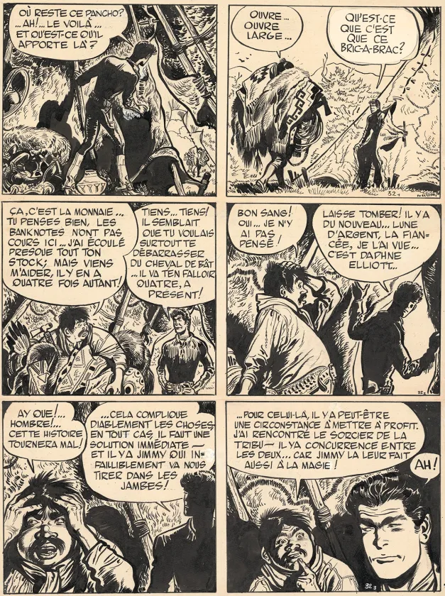 Planche noir et blanc, Jerry Spring, Lune d'argent (T.3),  Jijé