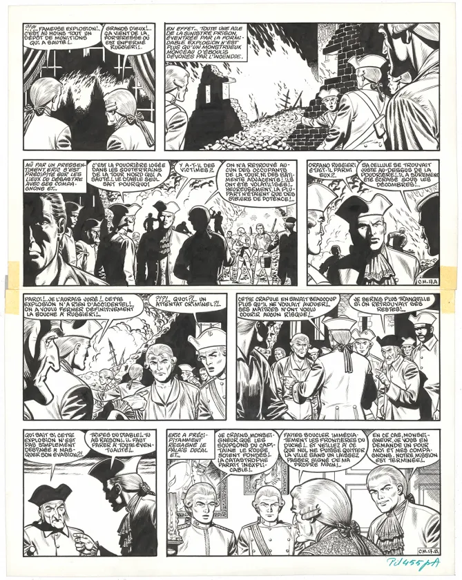 Planche noir et blanc, Barbe-Rouge, La Captive des Mores (T.16), Victor Hubinon