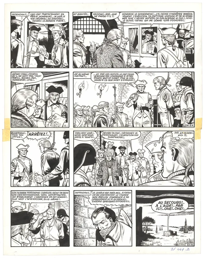 Planche noir et blanc, Barbe-Rouge, La Captive des Mores (T.16), Victor Hubinon