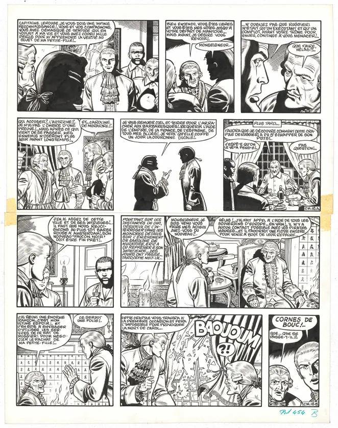 Planche noir et blanc, Barbe-Rouge, La Captive des Mores (T.16), Victor Hubinon