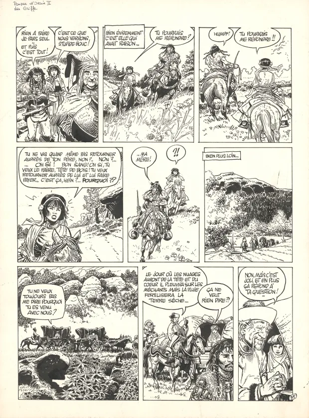 Planche noir et blanc, Poupée d'ivoire, La Griffe de bronze (T.2),  Franz