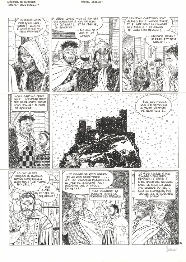 Planche noir et blanc, Mémoires de Cendres, Rémy d'Orient (T.3), Philippe Jarbinet