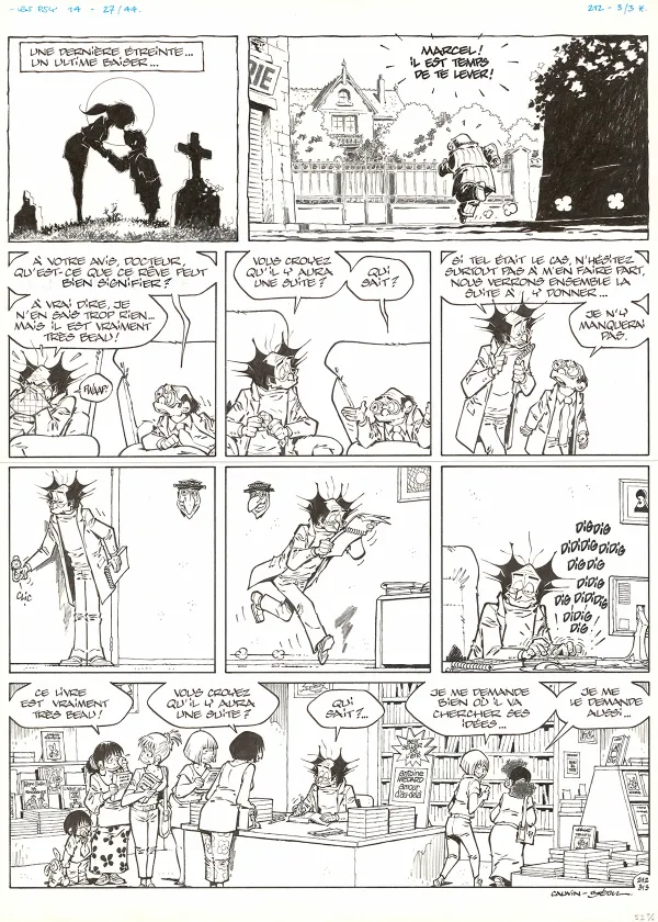 Black and white original page, Les Psy,  Bedu