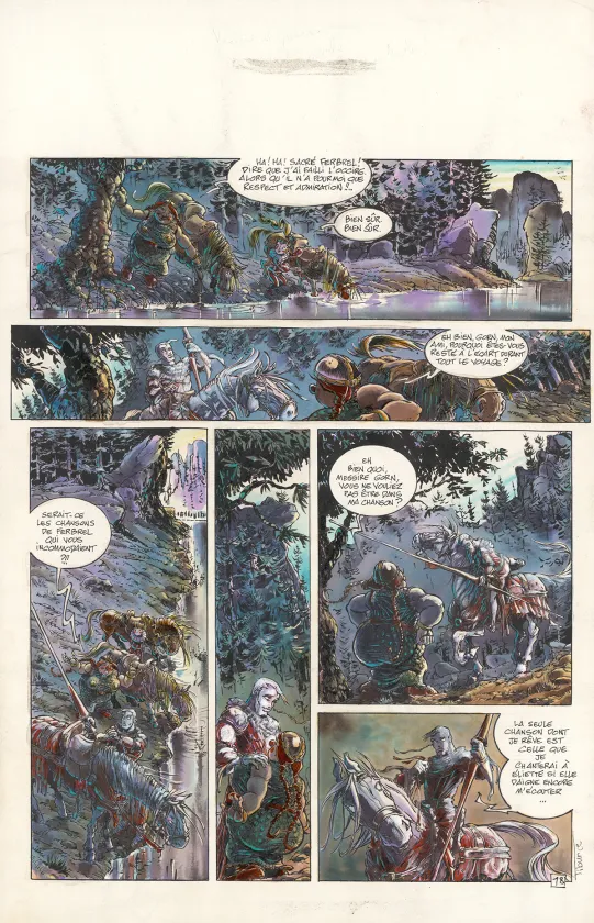 Colored original page, Gorn, La danse des damnés (T.3), Tiburce Oger