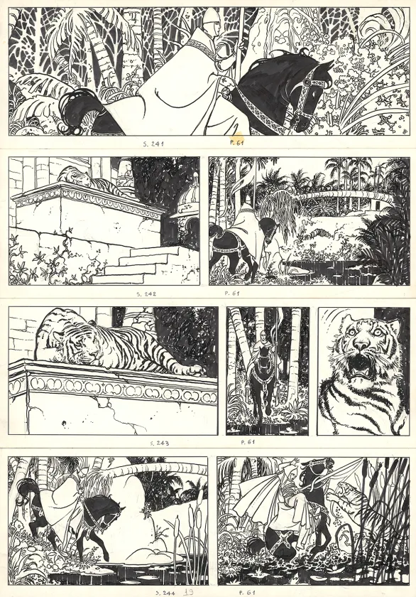 Black and white original page, Giuseppe Bergman, Milo Manara
