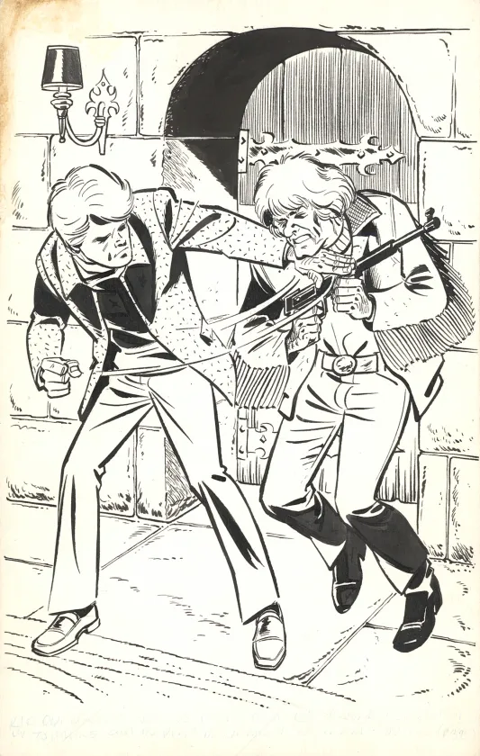 Illustration noir et blanc, Ric Hochet, Enquête dans le passé (T.18),  Tibet