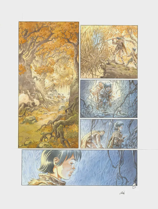 Colored original page, Les Hautes Herbes,  Grun