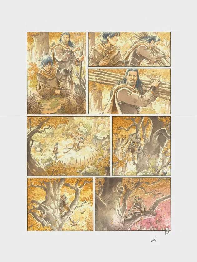 Colored original page, Les Hautes Herbes,  Grun