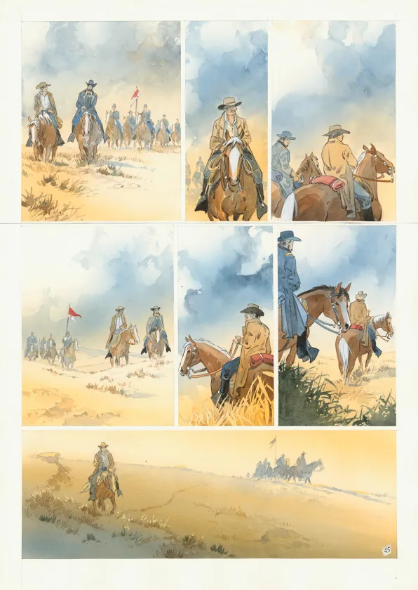 Colored original page, Cheyenne, Patrick Prugne