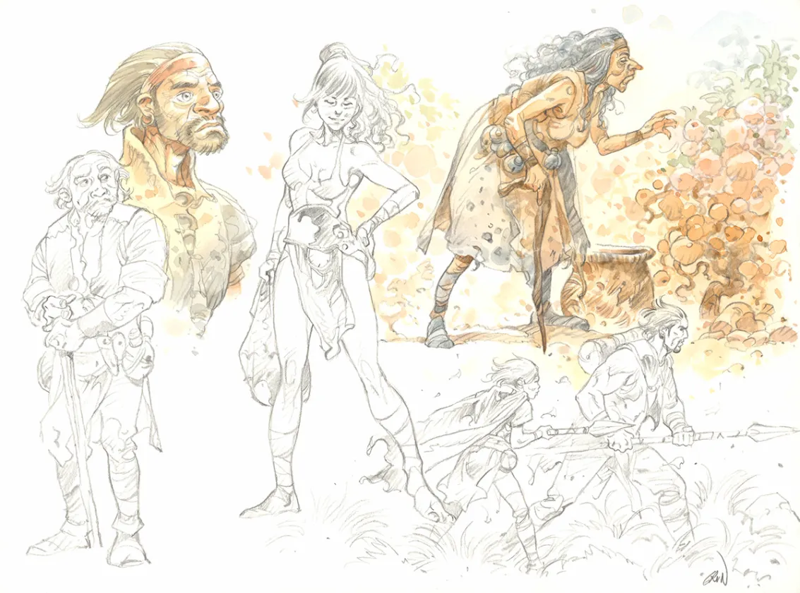 Illustration couleur, Les Hautes Herbes,  Grun
