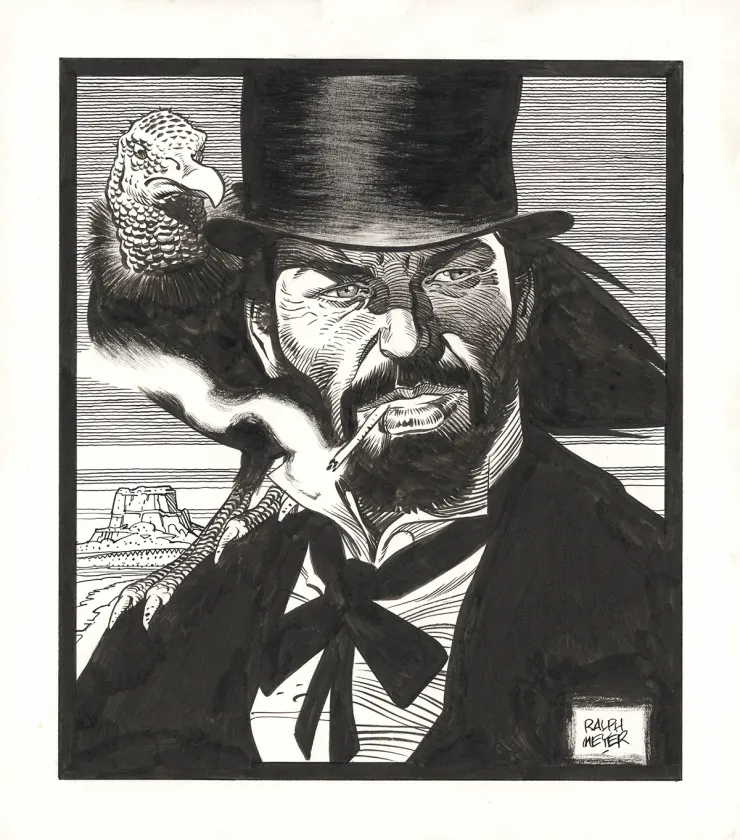 Illustration noir et blanc, Undertaker, Ralph Meyer