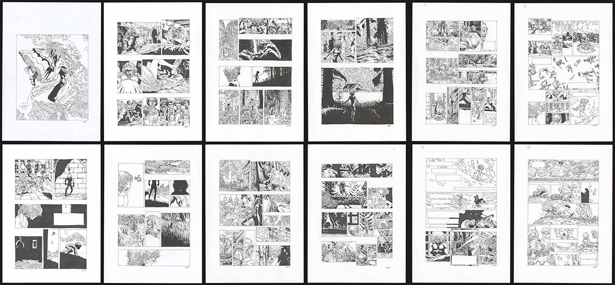 Black and white original page, Un destin de trouveur : un récit des contes de la Pieuvre, Stéphane Gess