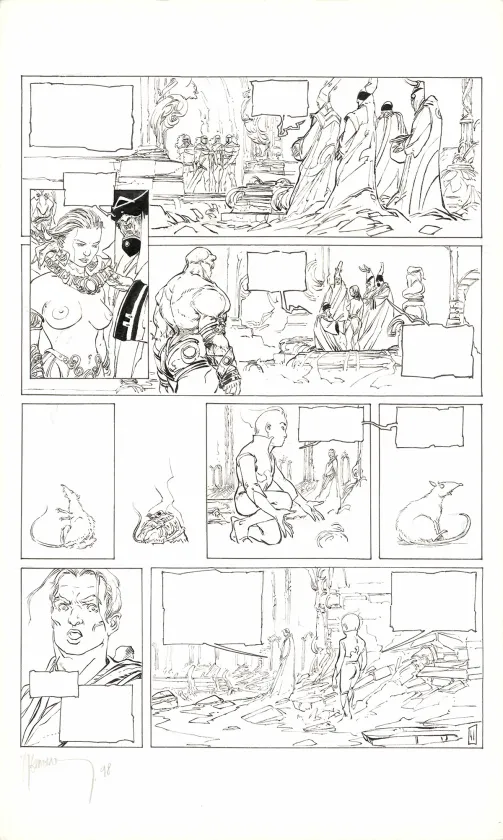 Black and white original page, Le Temps des cendres, Avant tout (T.1), Fabrice Meddour