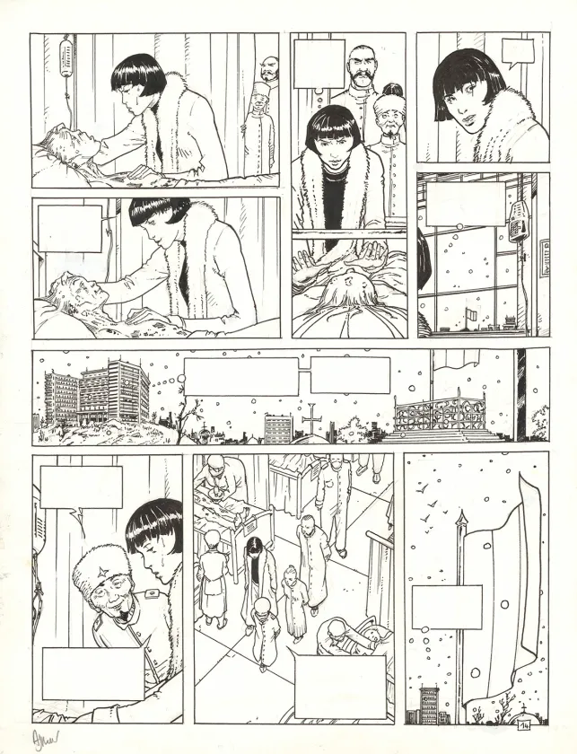 Black and white original page, La Malédiction de Zener, Le Clan des embaumeurs (T.2), Philippe Adamov